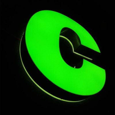 OEM ODM 스테인레스 강 로고 신호 은은 야외인 8번 센티미터 복귀를 녹색으로 만듭니다