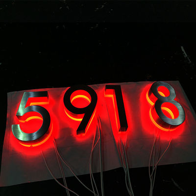 Rgb 야외 3d 편지 조짐 주도하는 도어수는 백리트 가옥 번호를 이끌었습니다