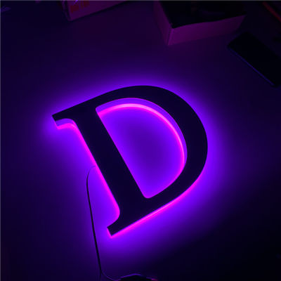 채널 3D 서한 신호 12v 스테인레스 금속 주도하는 철근 신호 AC110V