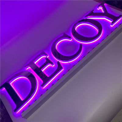 채널 3D 서한 신호 12v 스테인레스 금속 주도하는 철근 신호 AC110V